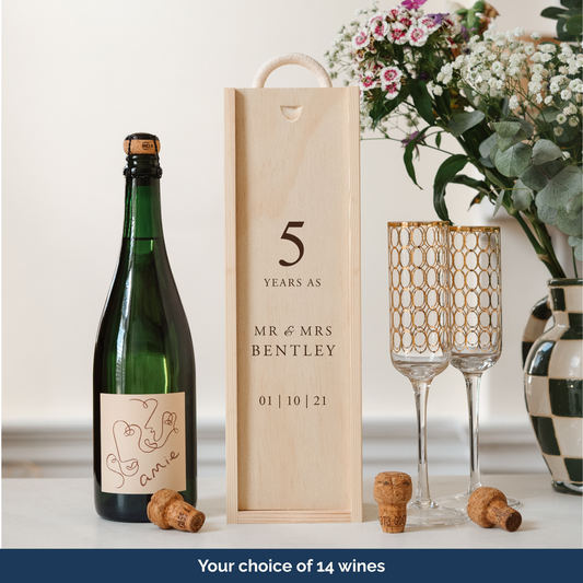 Personalised anniversary bottle box