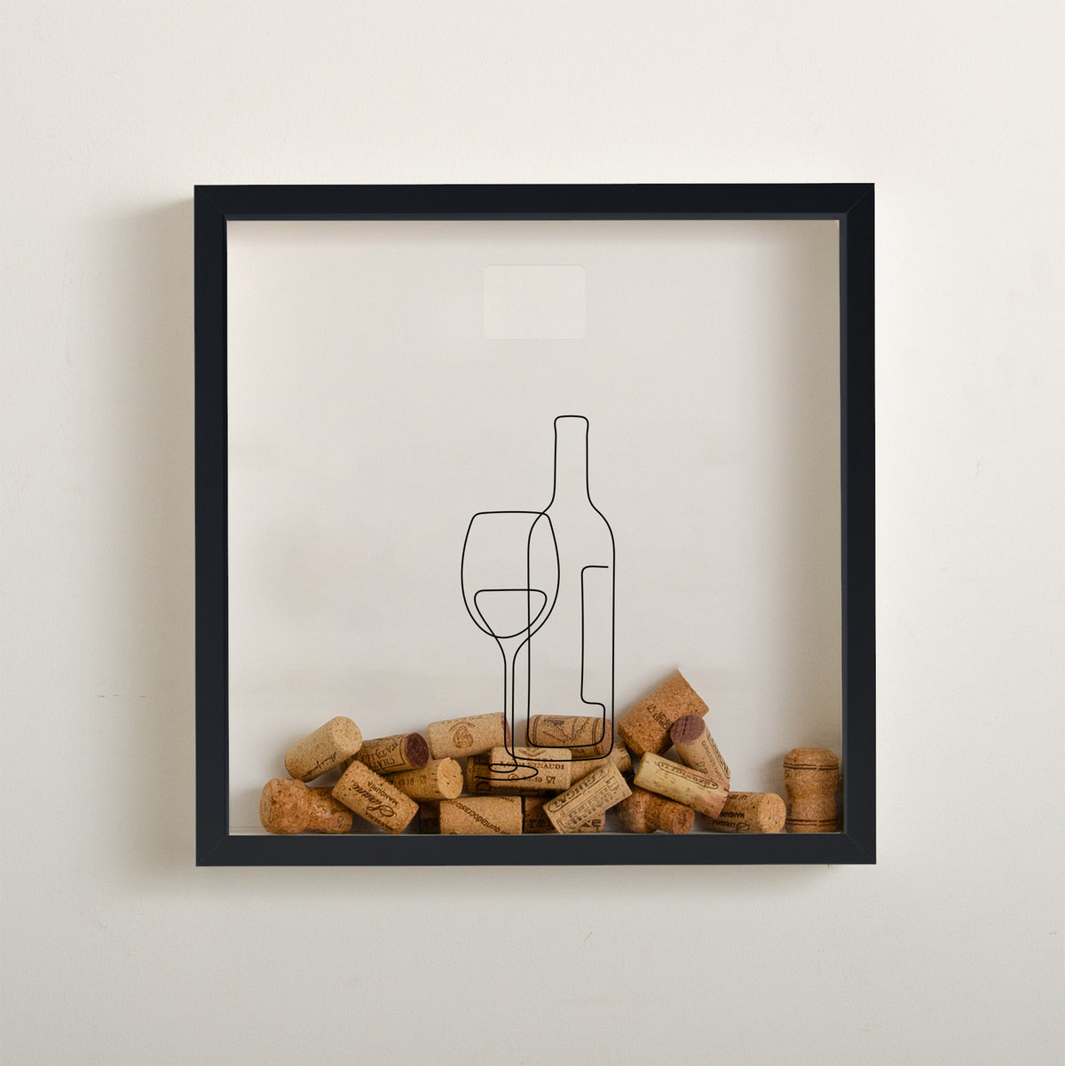 Wine bottle cork collector frame