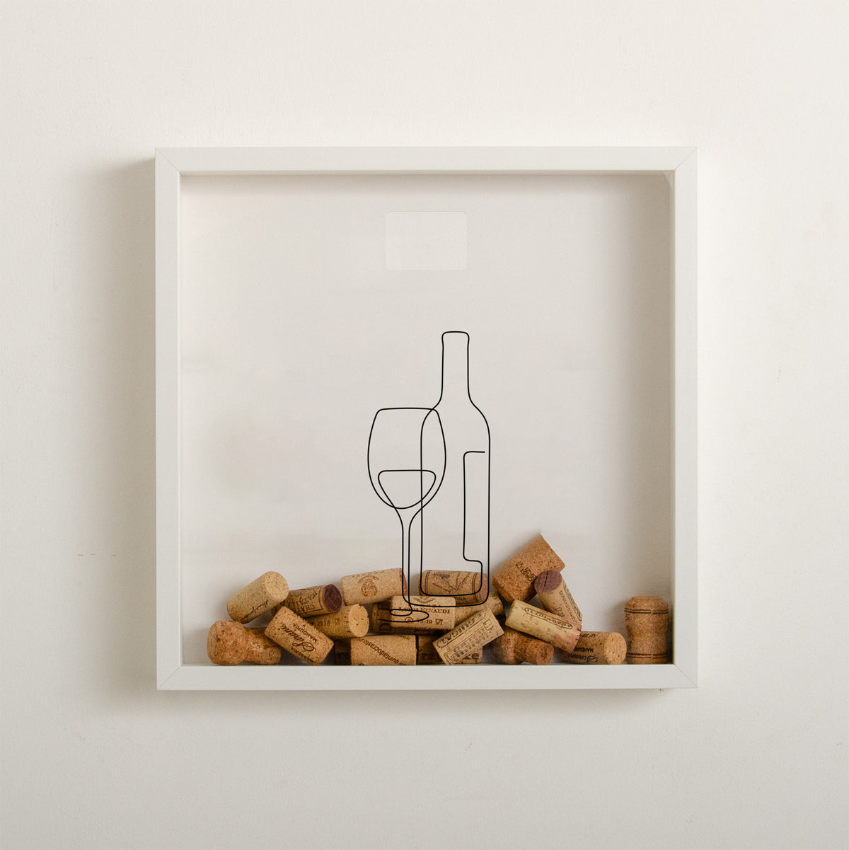Wine bottle cork collector frame
