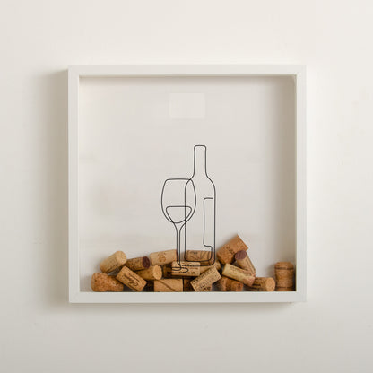 Wine bottle cork collector frame