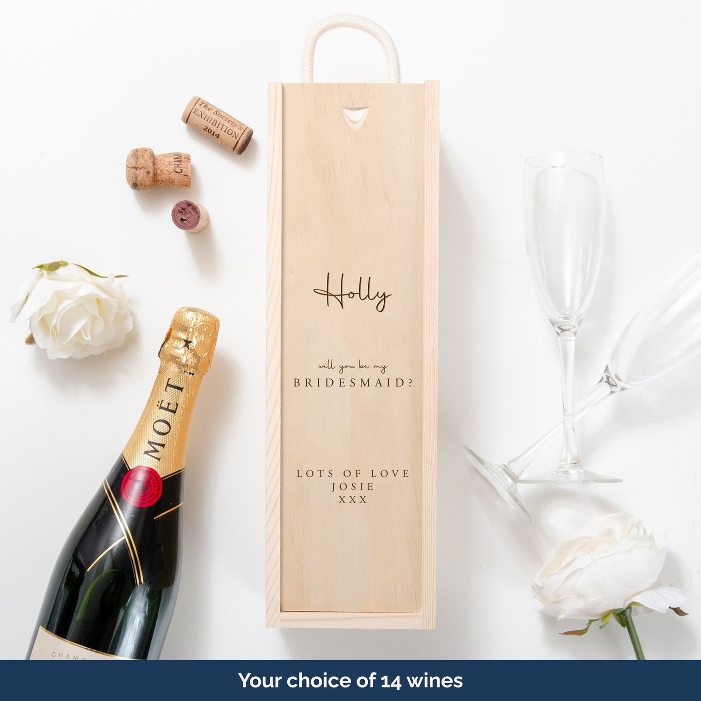 Bridesmaid, Maid of Honour bottle gift box