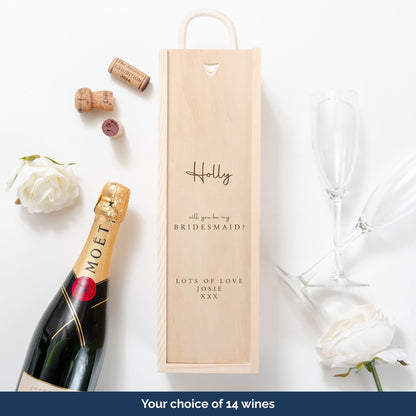 Bridesmaid, Maid of Honour bottle gift box