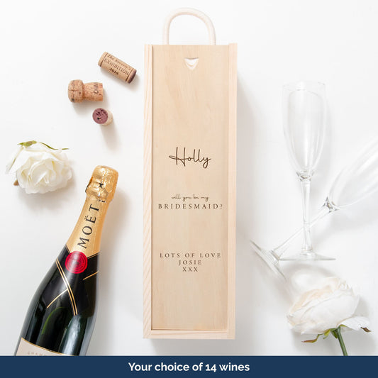 Bridesmaid, Maid of Honour bottle gift box