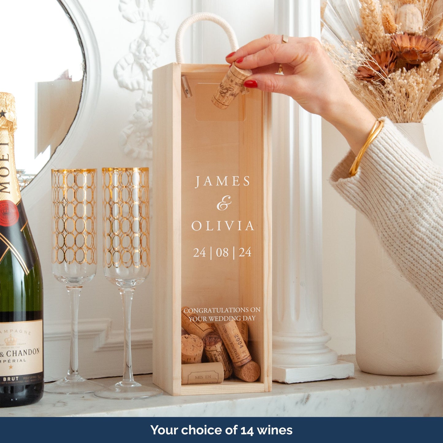 Personalised engagement cork collector bottle box