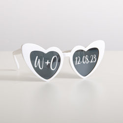 NEW! Personalised wedding love heart sunglasses