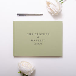 NEW! Personalised linen first names guest book