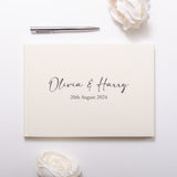 Personalised linen first names guest book