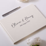 NEW! Personalised linen first names guest book