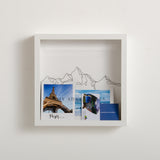 NEW! Mountains adventure travel memory box frame