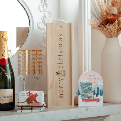 Merry Christmas bottle gift box - Stag Design