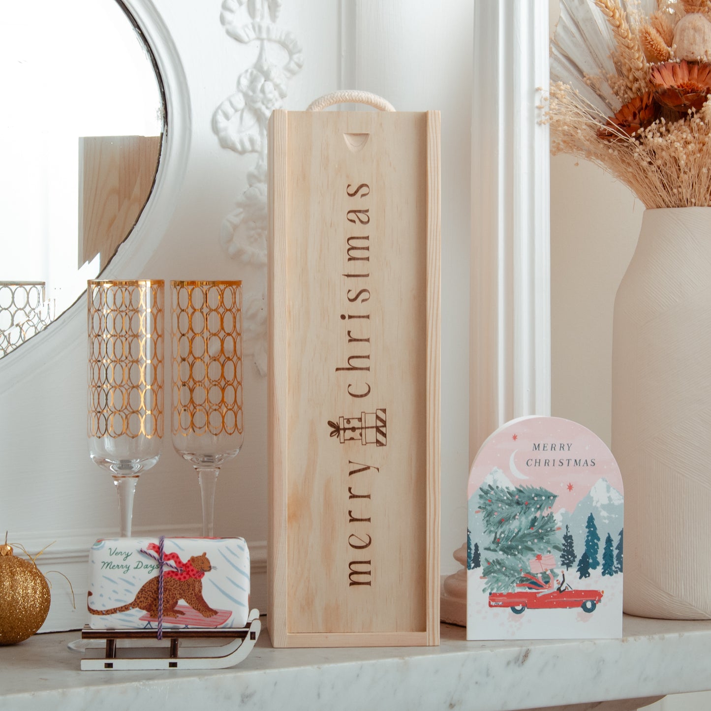 Merry Christmas bottle gift box - Stag Design