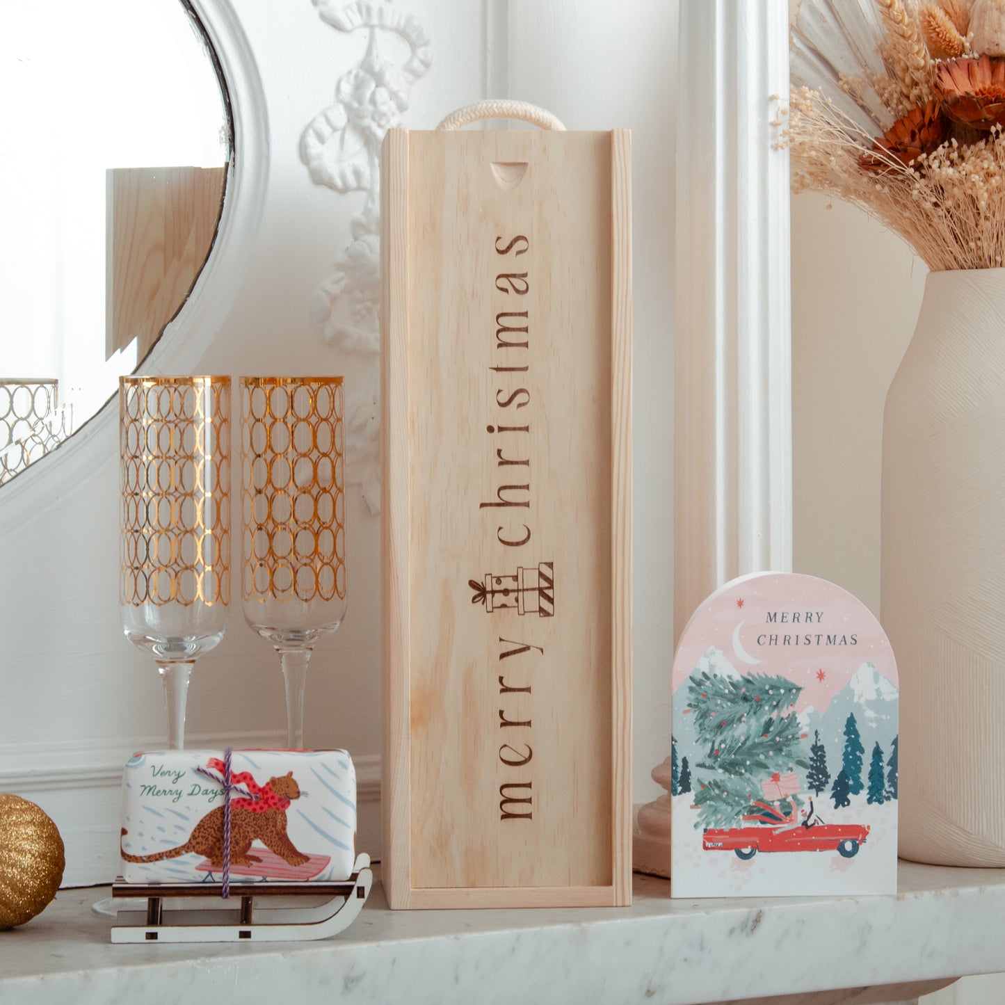 Merry Christmas bottle gift box - Stag Design