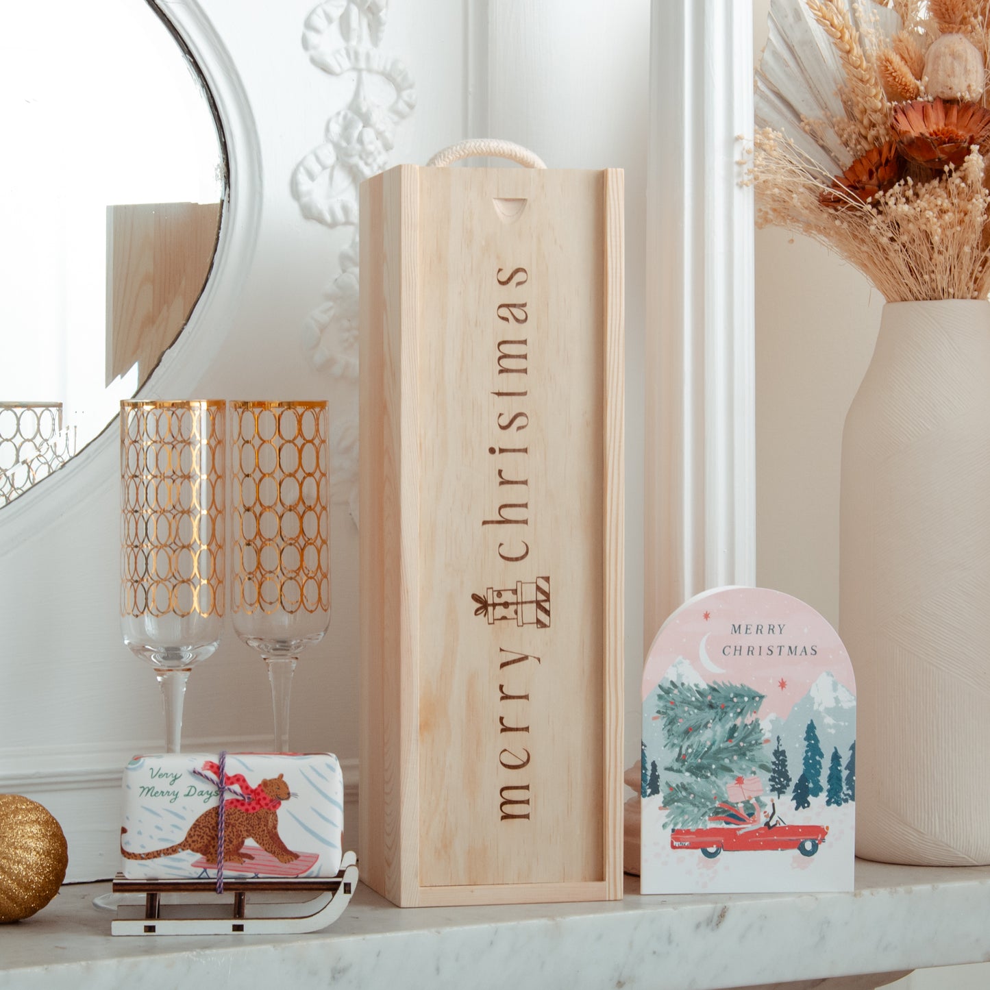 Merry Christmas bottle gift box - Stag Design