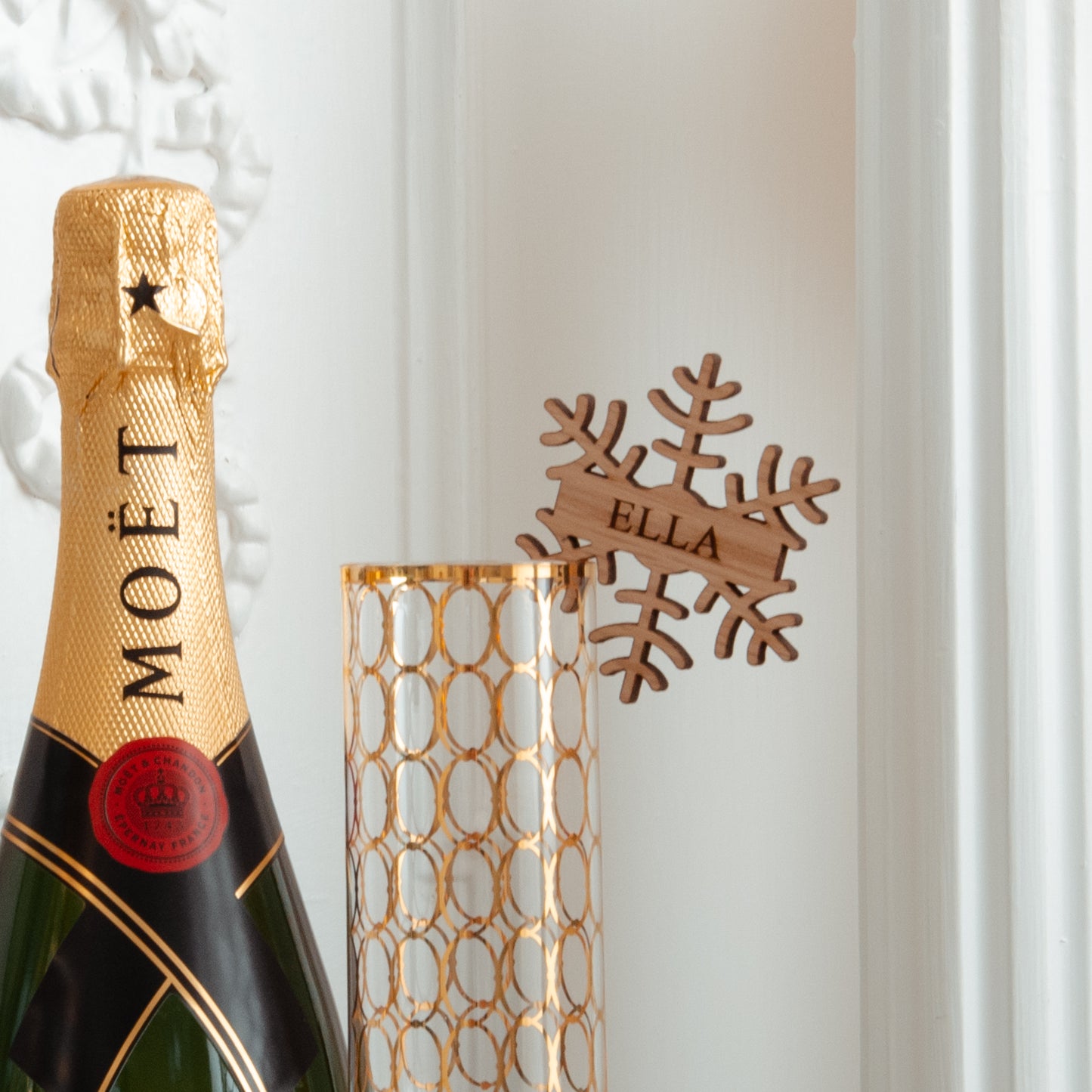 Christmas snowflake glass place names