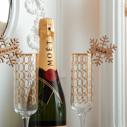 Christmas snowflake glass place names