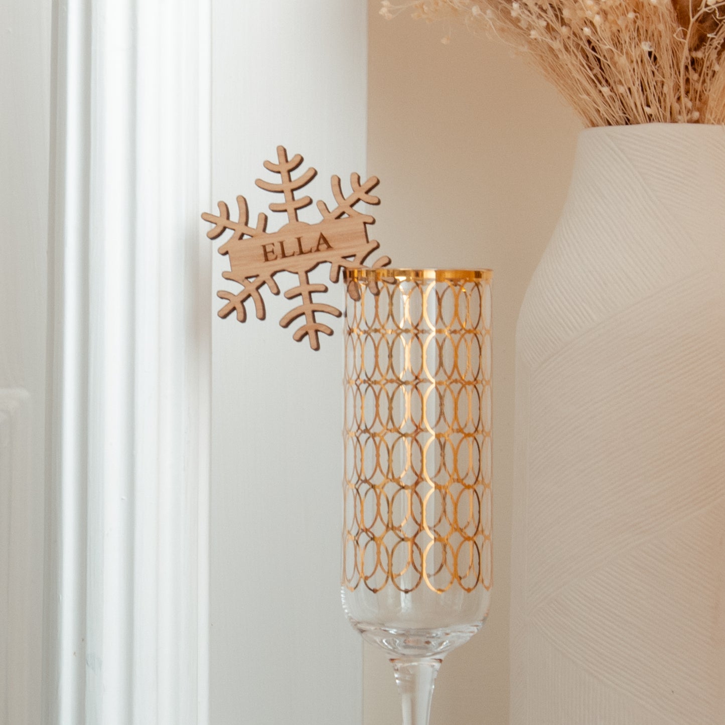 Christmas snowflake glass place names