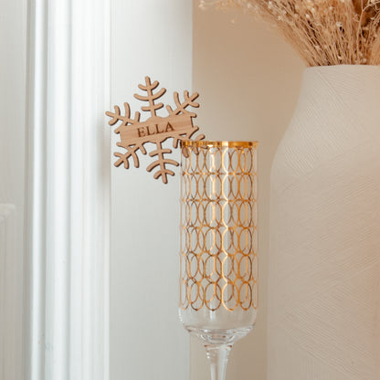 Christmas snowflake glass place names