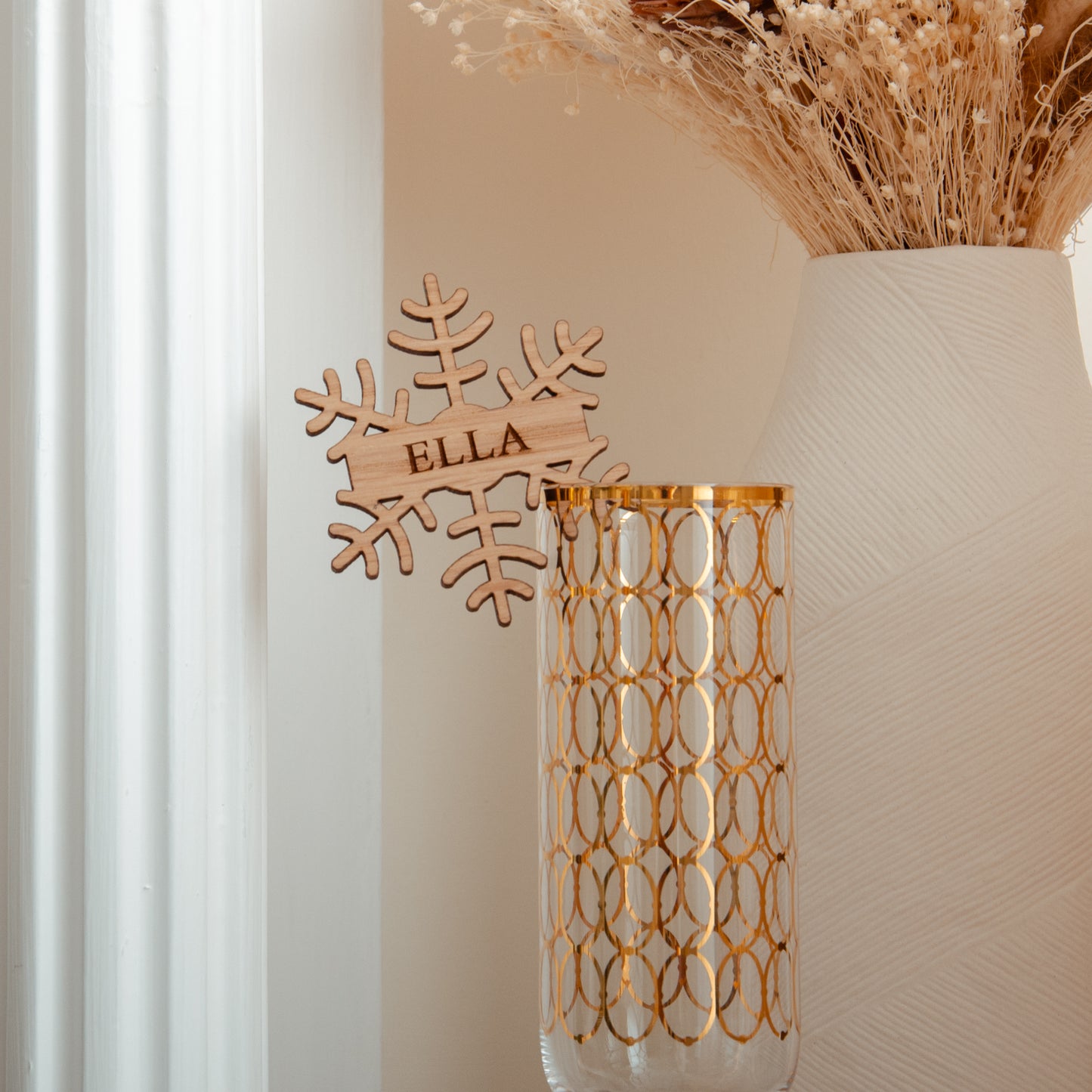 Christmas snowflake glass place names