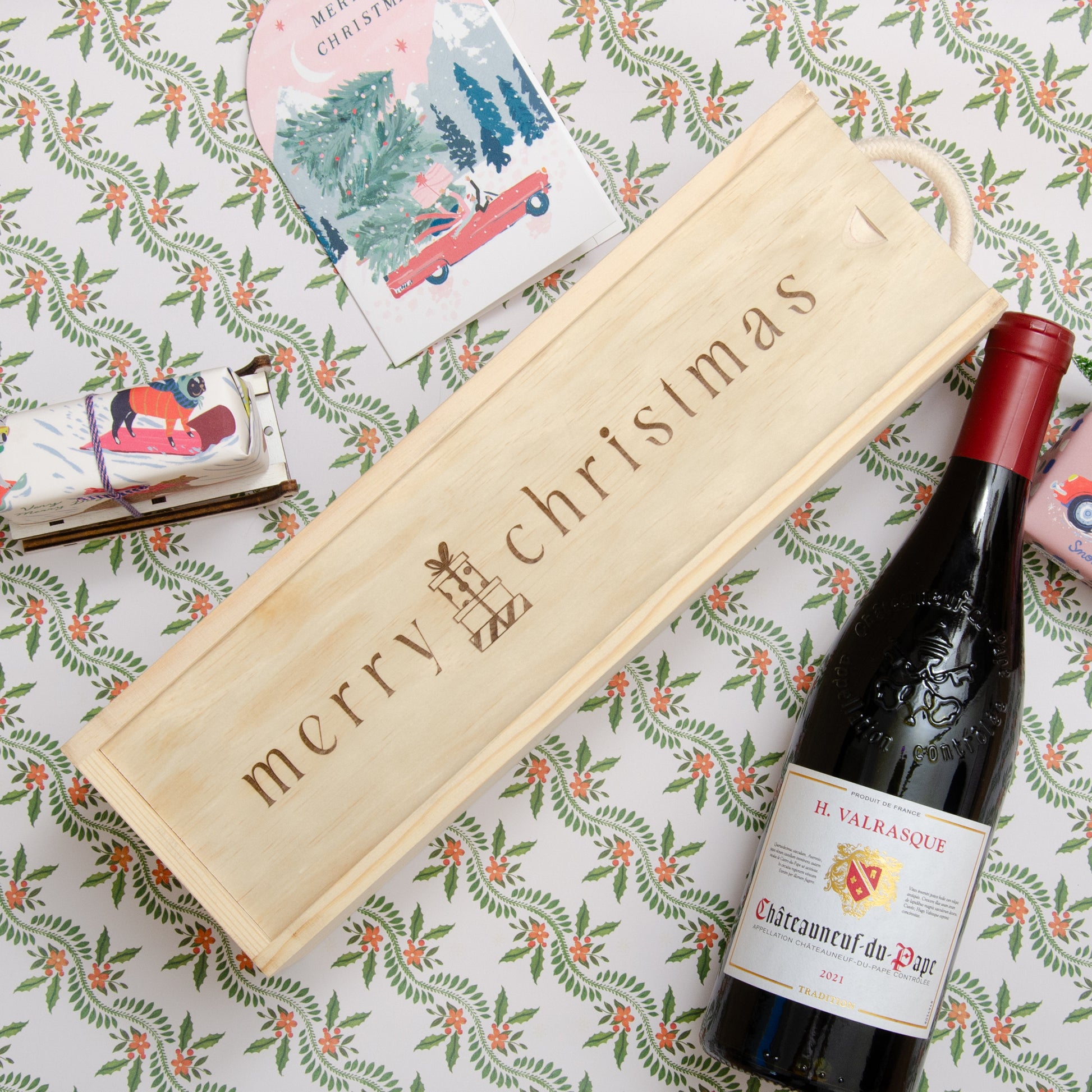 Merry Christmas bottle gift box - Stag Design