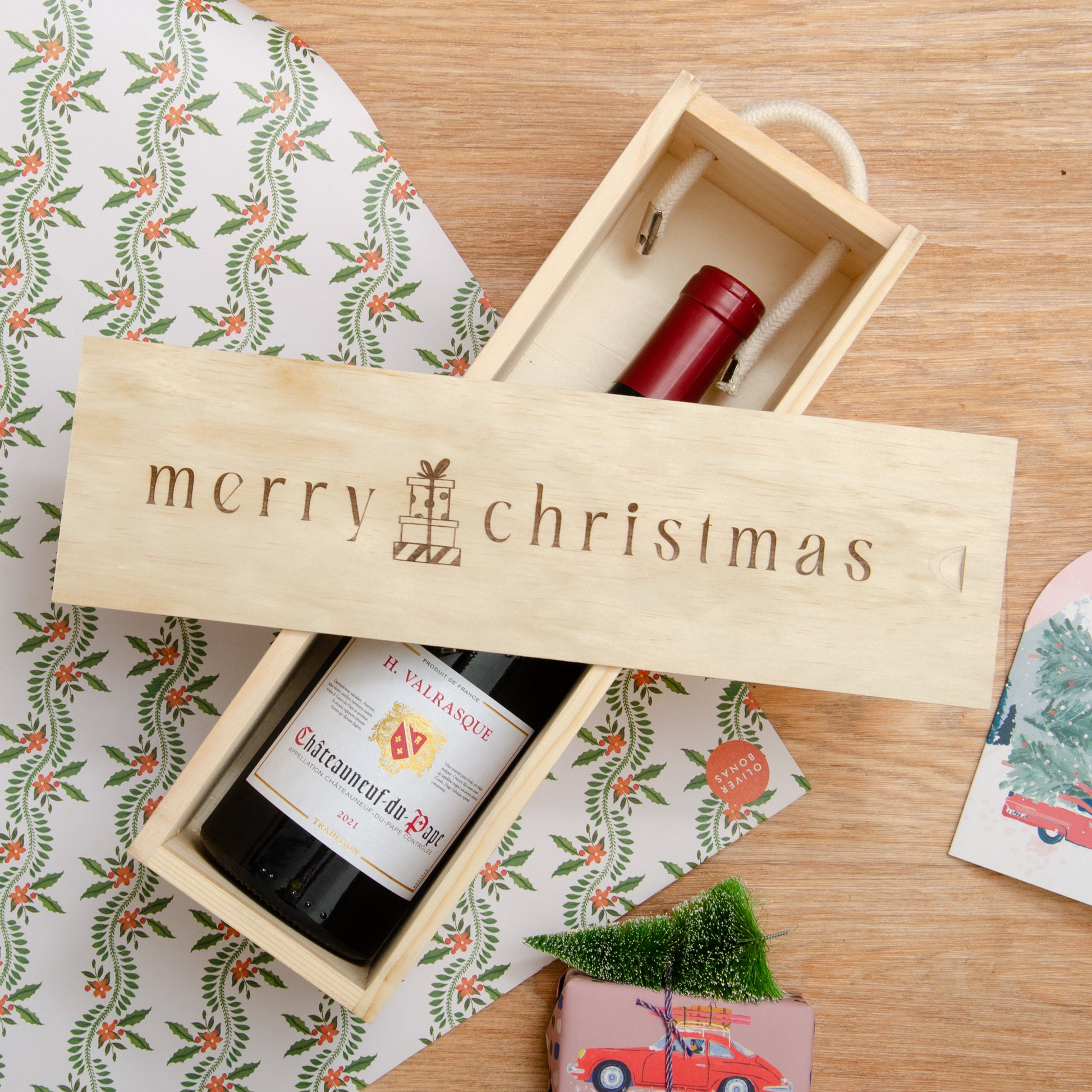 Merry Christmas bottle gift box - Stag Design
