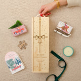 NEW! Merry Christmas ribbon bottle gift box