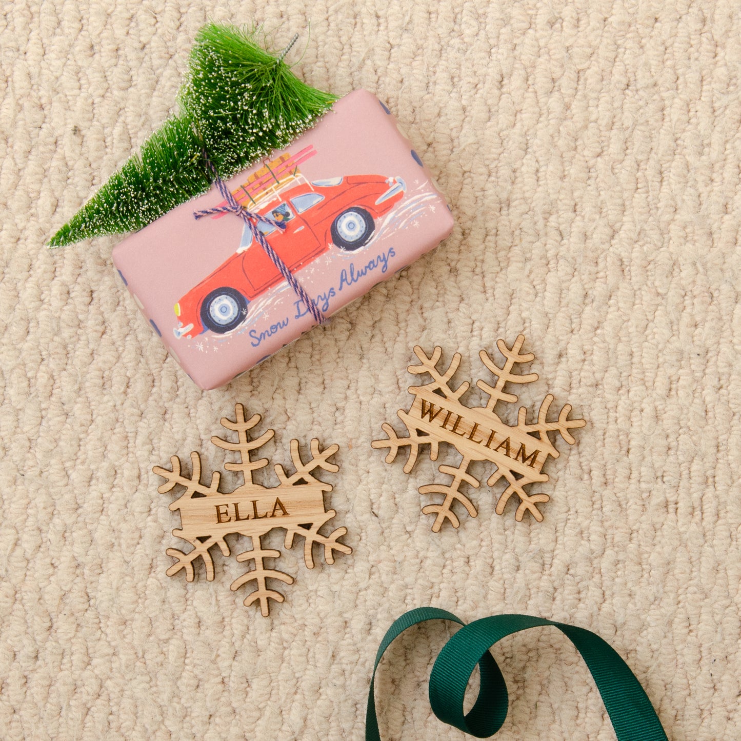 Christmas snowflake glass place names