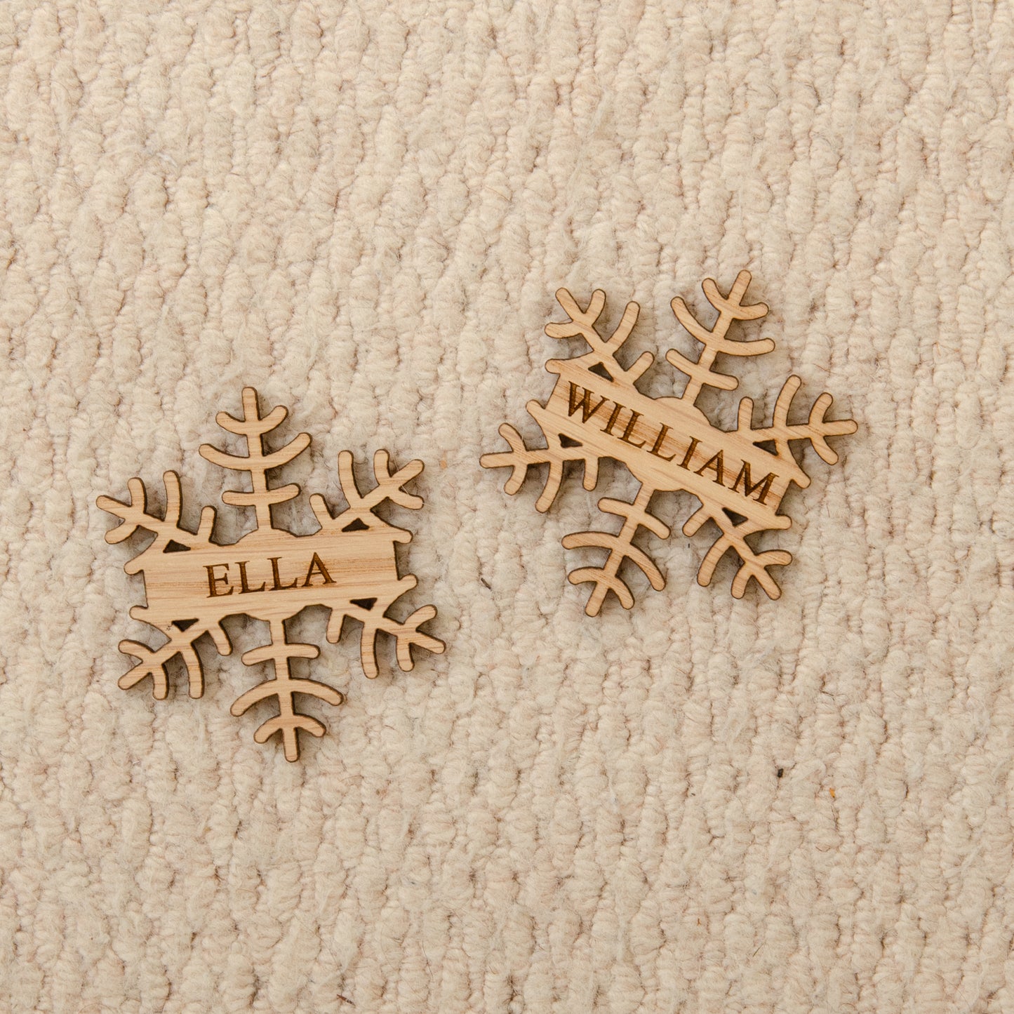 Christmas snowflake glass place names