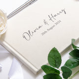 Personalised linen first names guest book