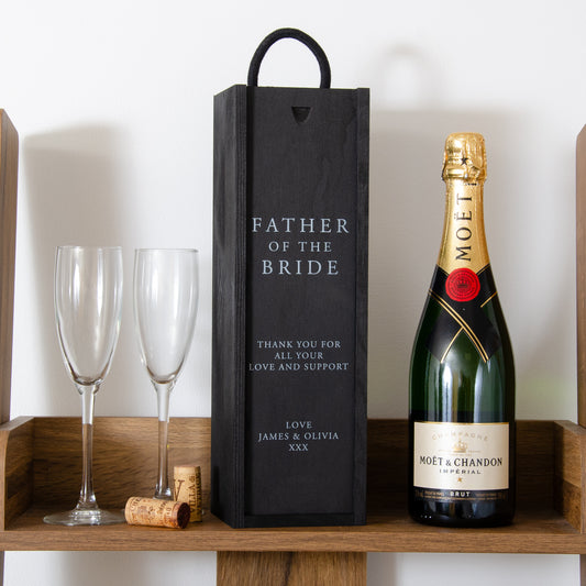 Father of the bride / groom black gift box - Stag Design