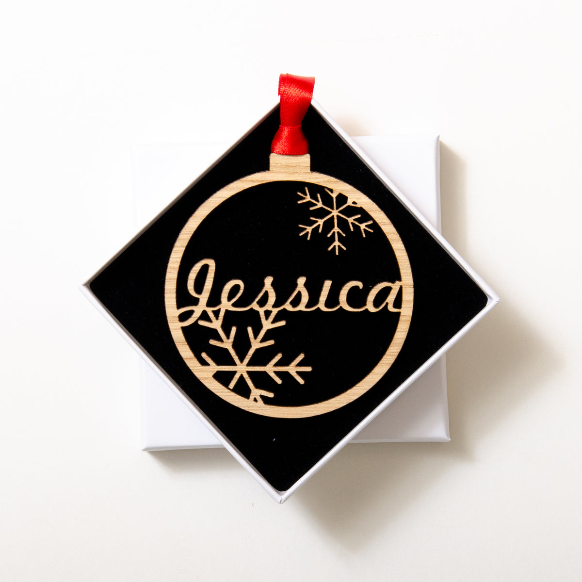 Personalised Christmas name bauble decoration