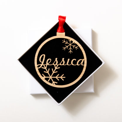 Personalised Christmas name bauble decoration