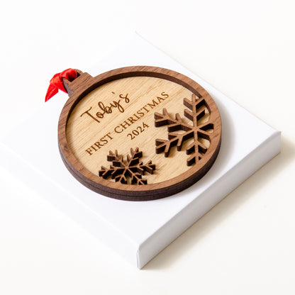 First Christmas bauble decoration