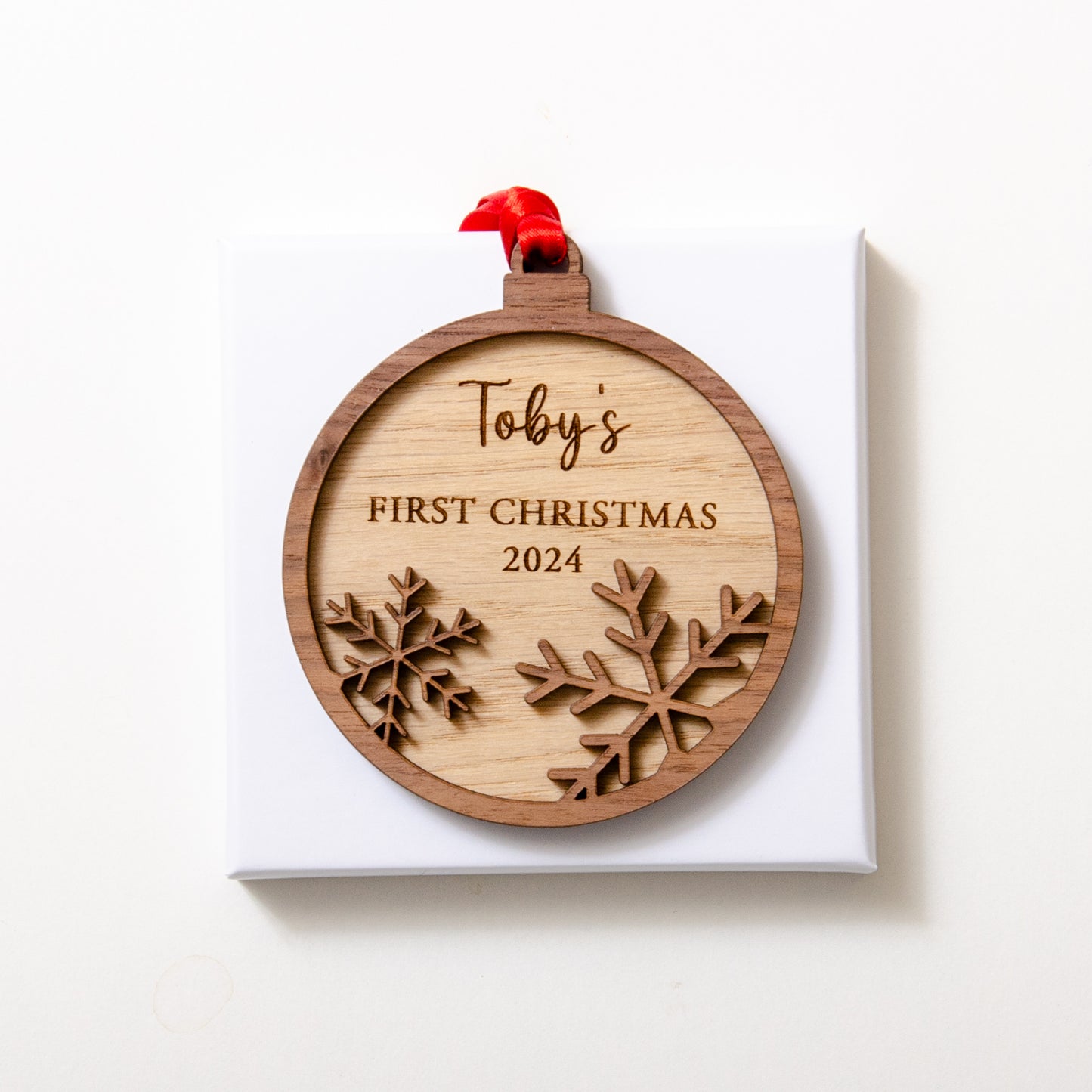 First Christmas bauble decoration