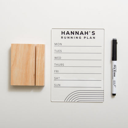 Personalised running plan sign