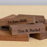 Oak or walnut building block wedding guestbook - wooden tower - Stag Design