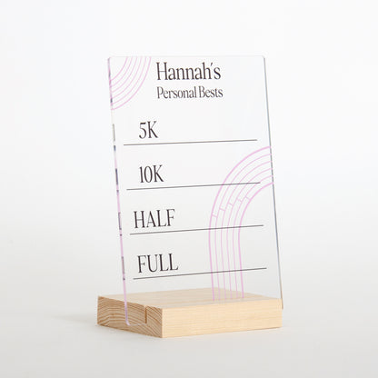 Running Personal Bests Acrylic Board
