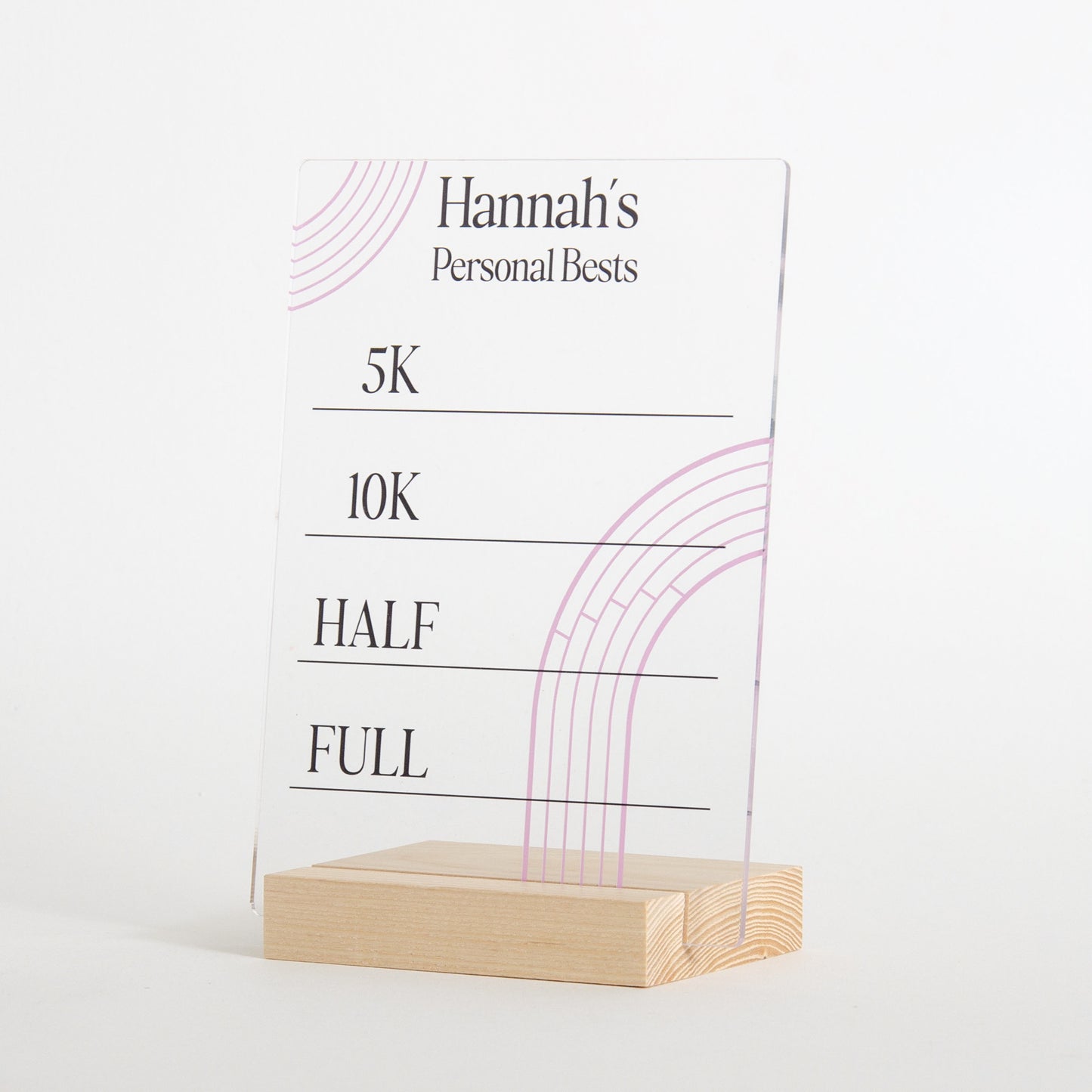 Running Personal Bests Acrylic Board