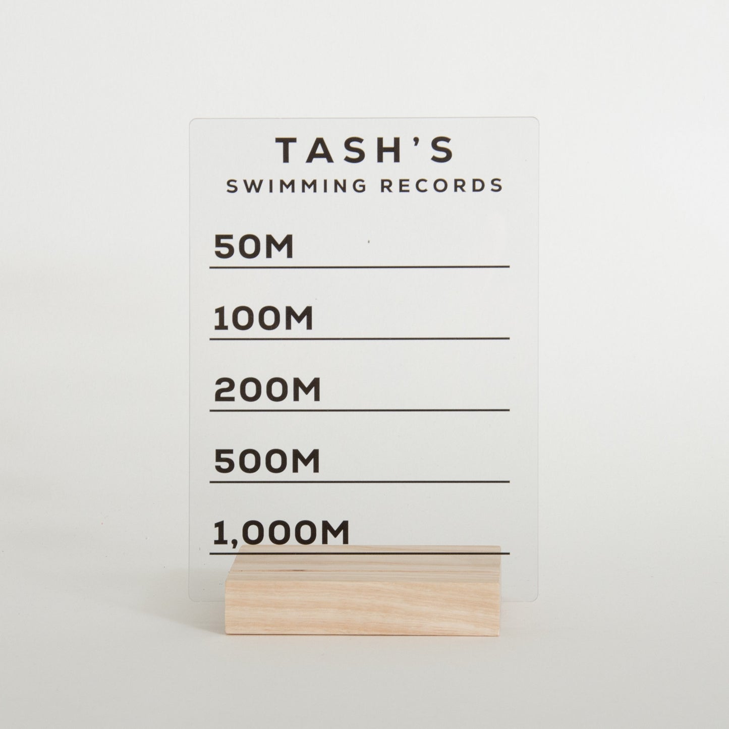 Personalised Swimming Records Sign