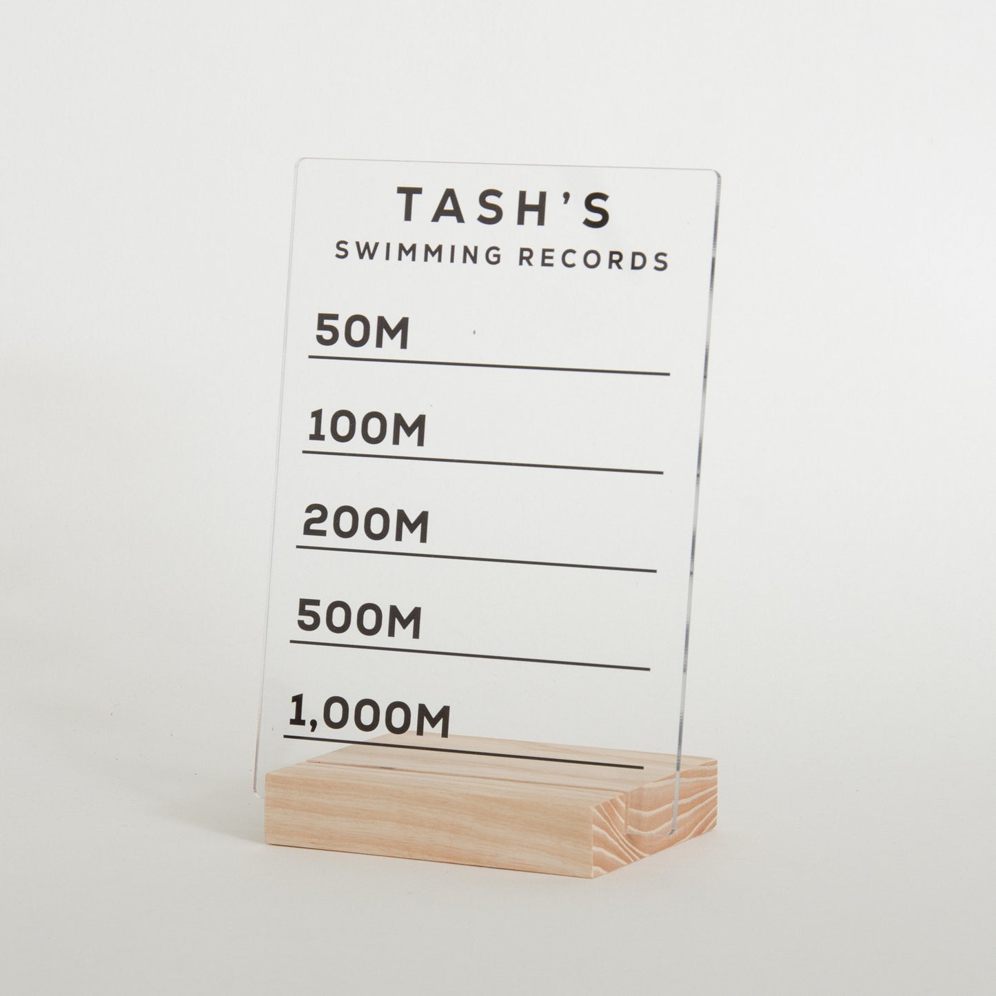 Personalised Swimming Records Sign