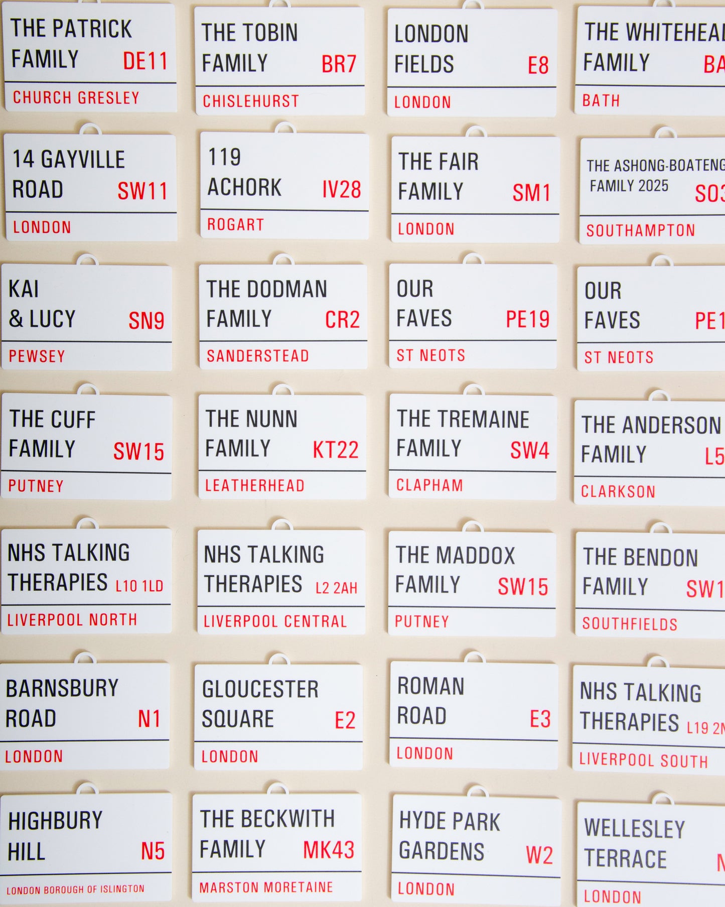 Personalised Family Street Sign Decoration