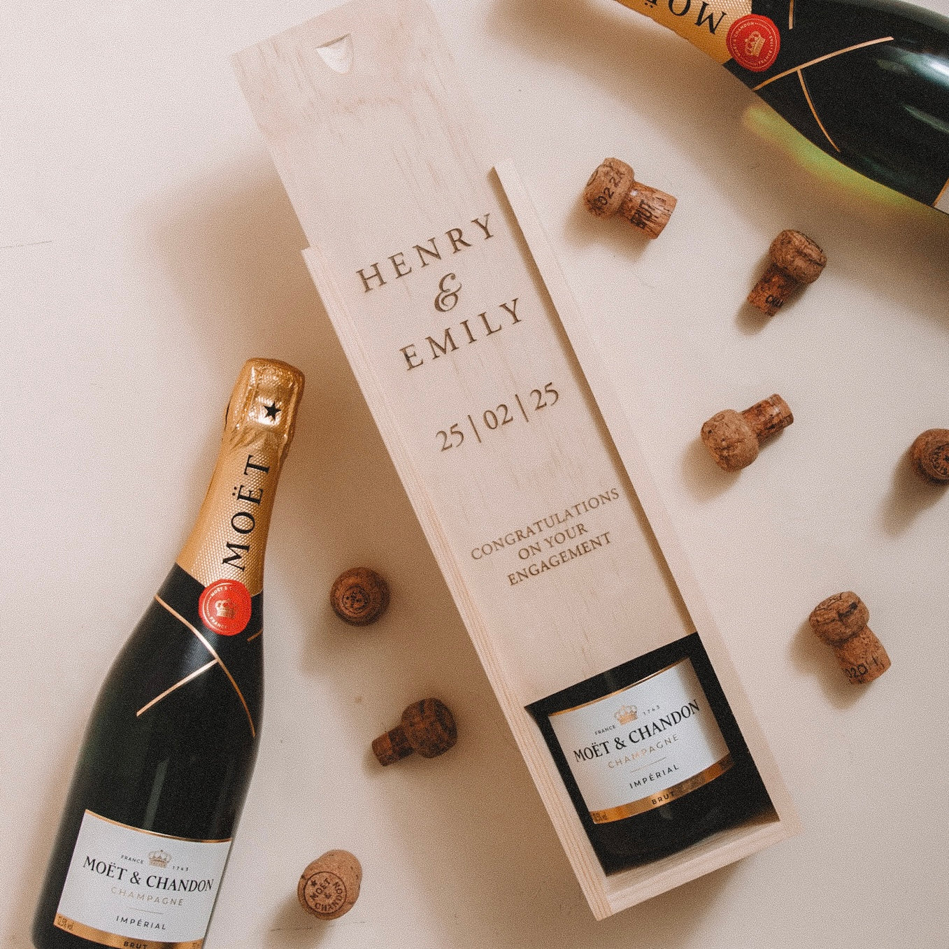 Engagement/Wedding Personalised Bottle Gift Box - Stag Design
