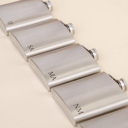 Personalised stainless steel hip flask