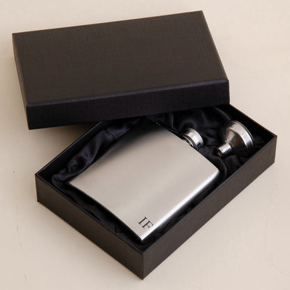 Personalised stainless steel hip flask