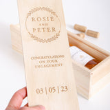 Personalised engaged wreath bottle box