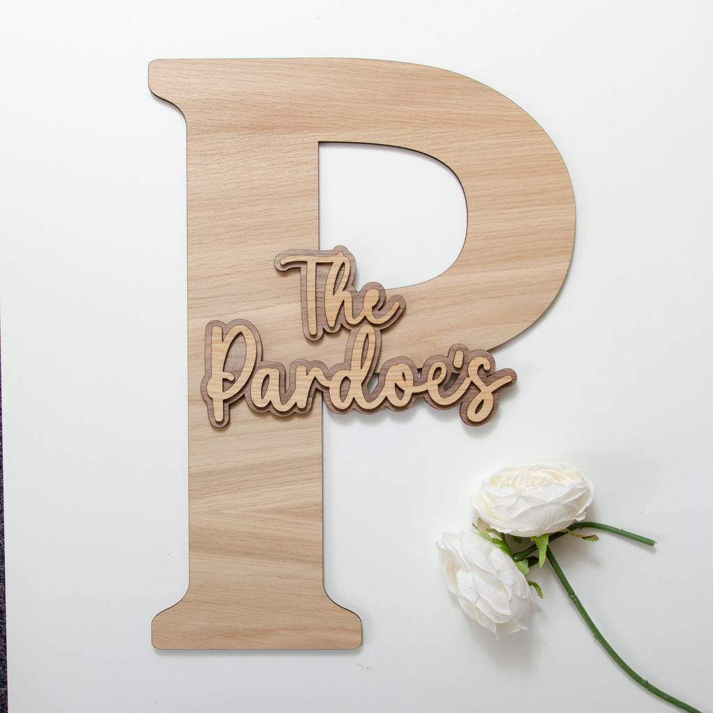 Wooden letter guest book sign Stag Design