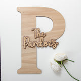 Wooden letter guest book sign