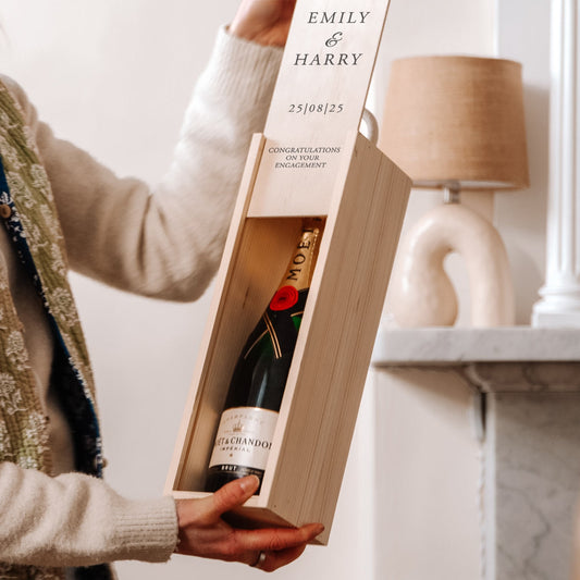 Personalised engagement bottle box - Stag Design
