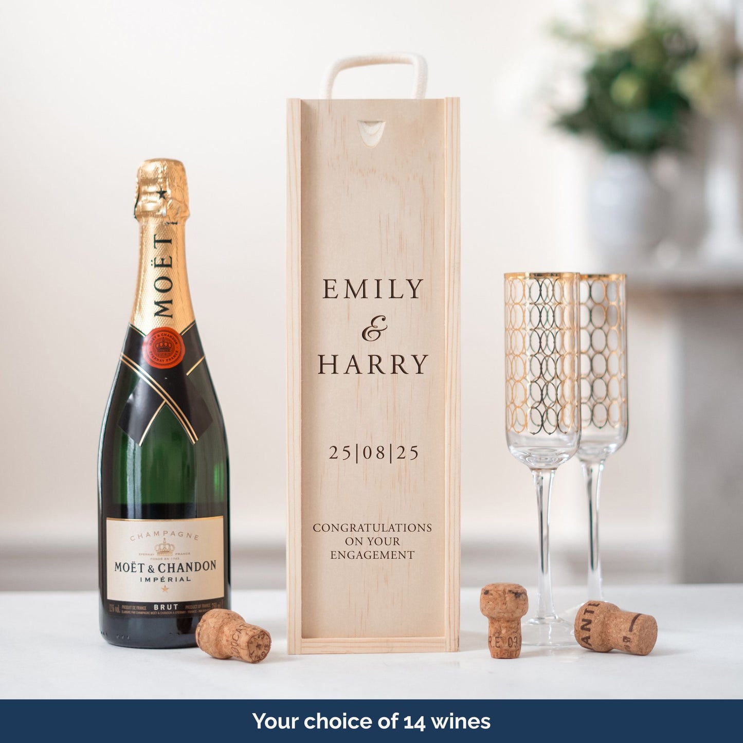 Personalised engagement bottle box