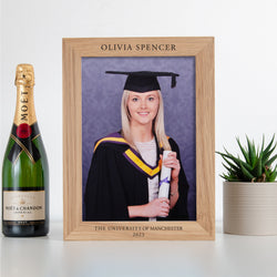 Personalised A4 oak photo frame