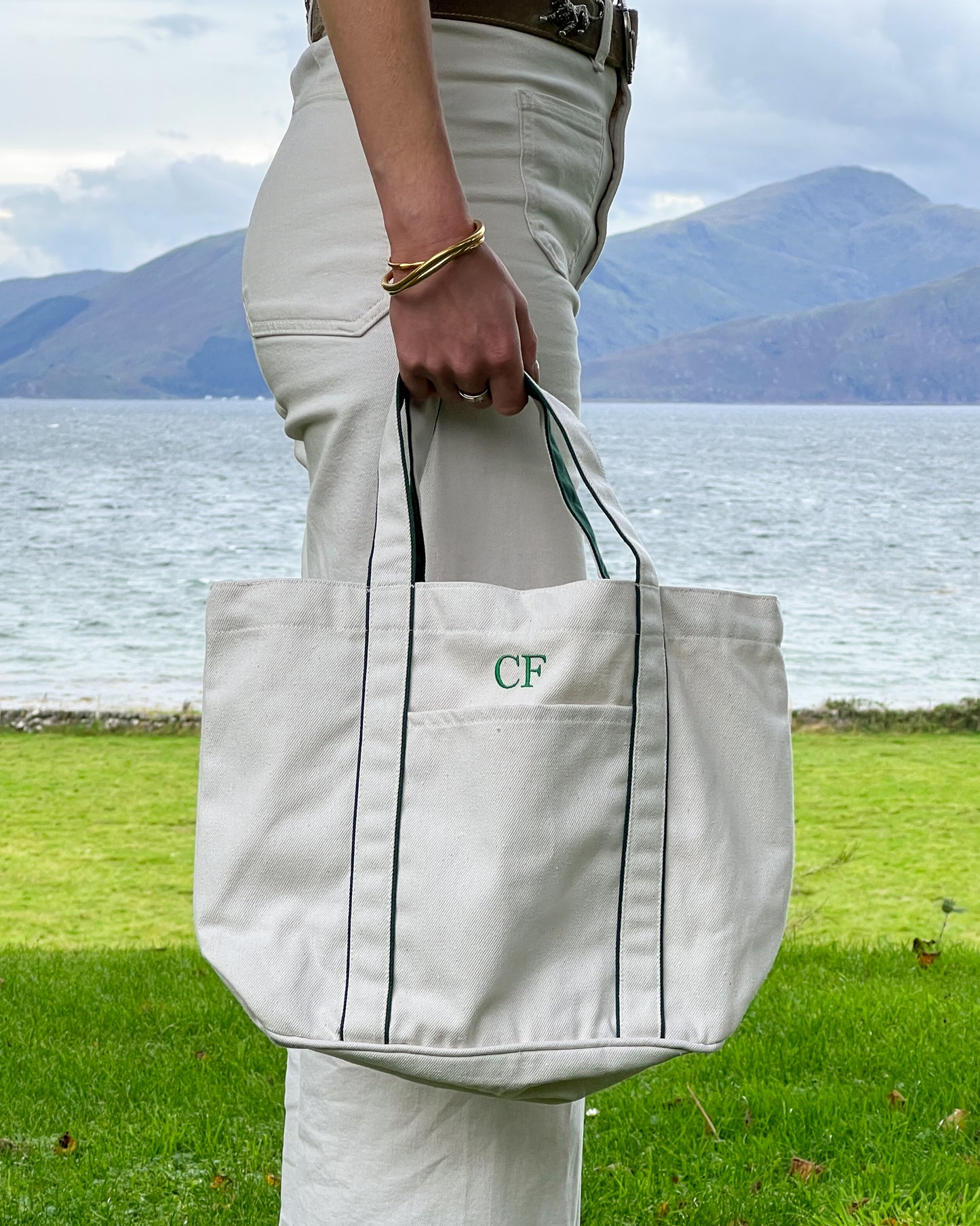 Personalised Embroidered Tote Bag - Stag Design